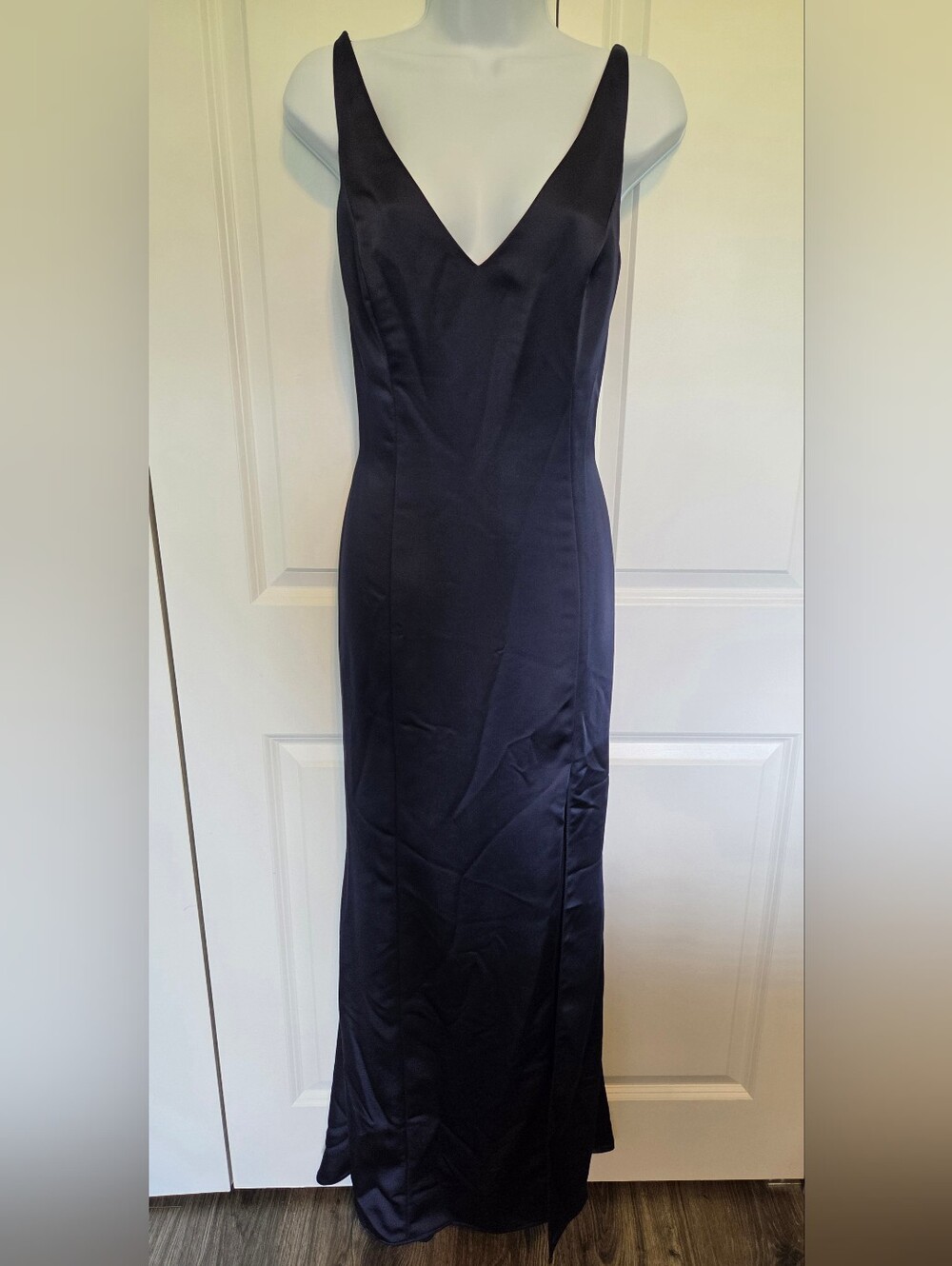 After Six Navy V-Neck Evening Gown
